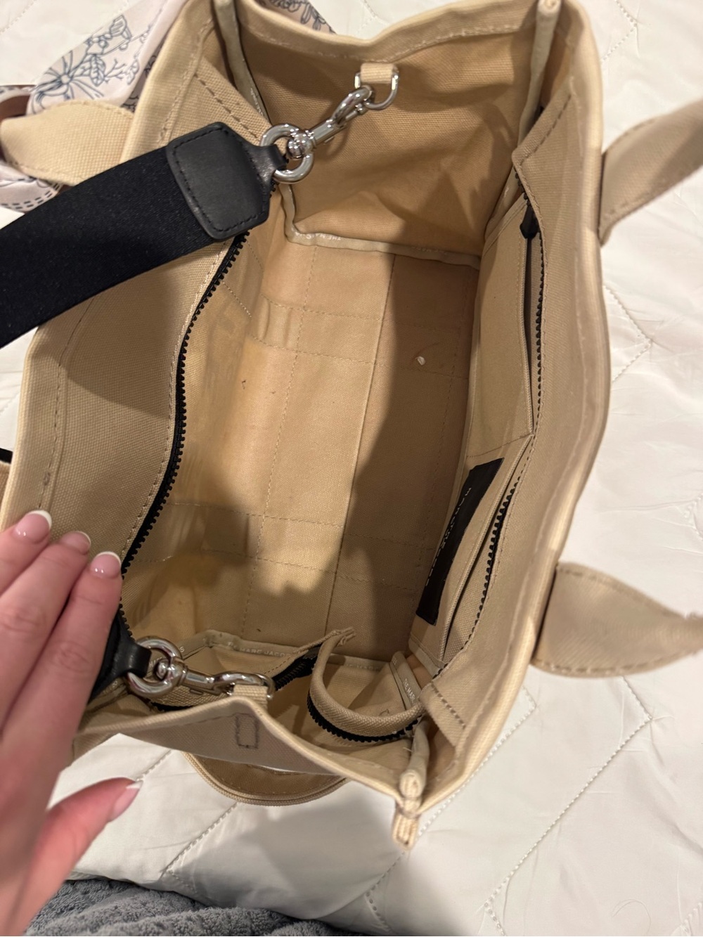 Marc Jacobs Beige Canvas 'The Tote Bag' with Scarf-Wrapped Handle - Picture 5 of 8